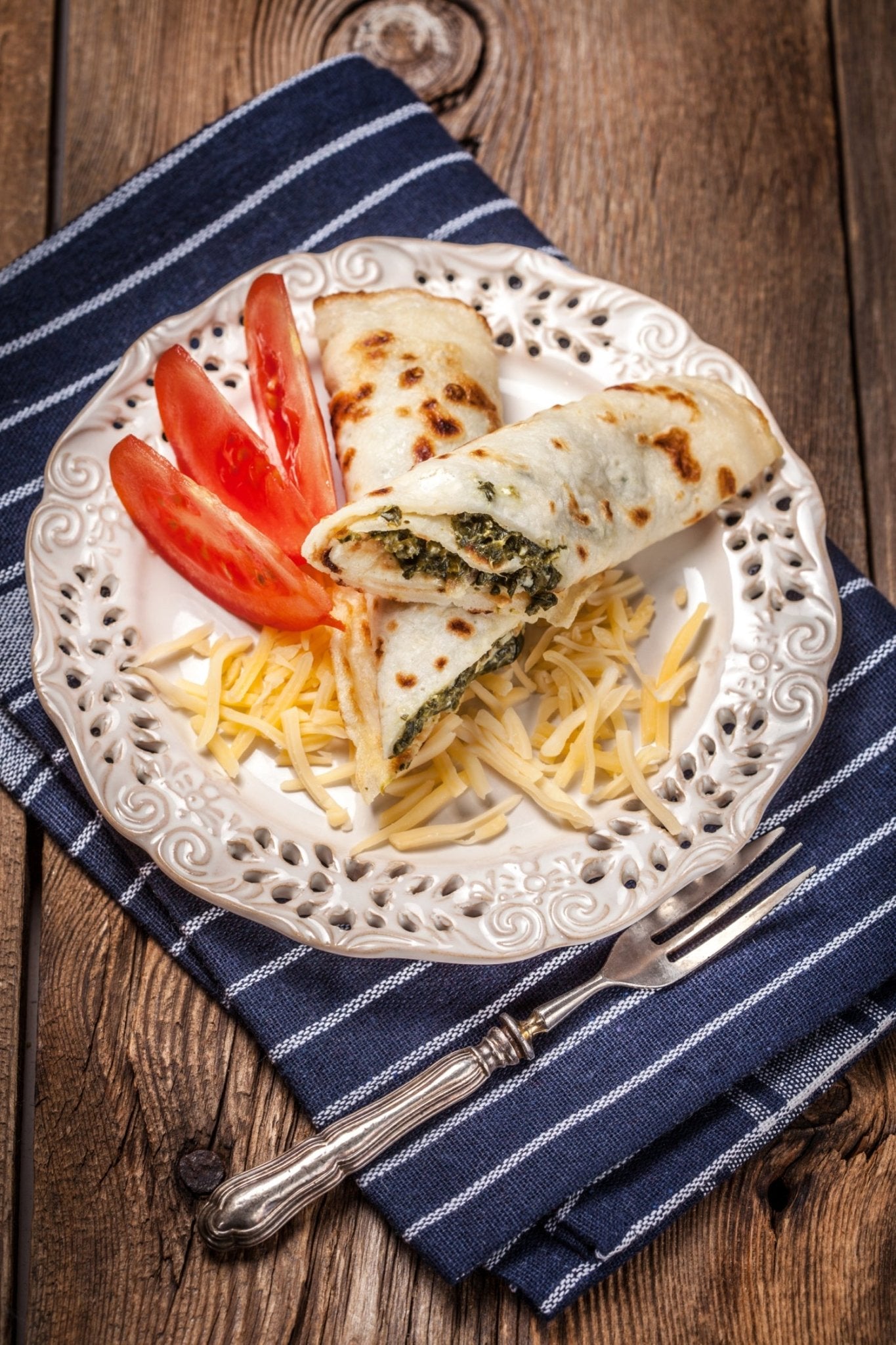 Herb and Cheese Crepes with Spinach and Tomatoes - The Spice Guy