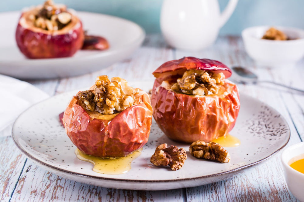 Maple-Cinnamon Roasted Apples with Walnuts - The Spice Guy