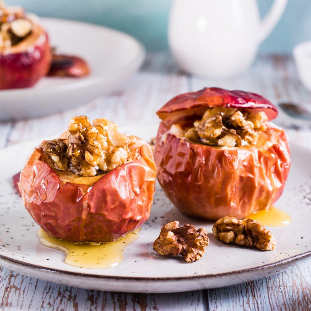 Maple-Cinnamon Roasted Apples with Walnuts - The Spice Guy